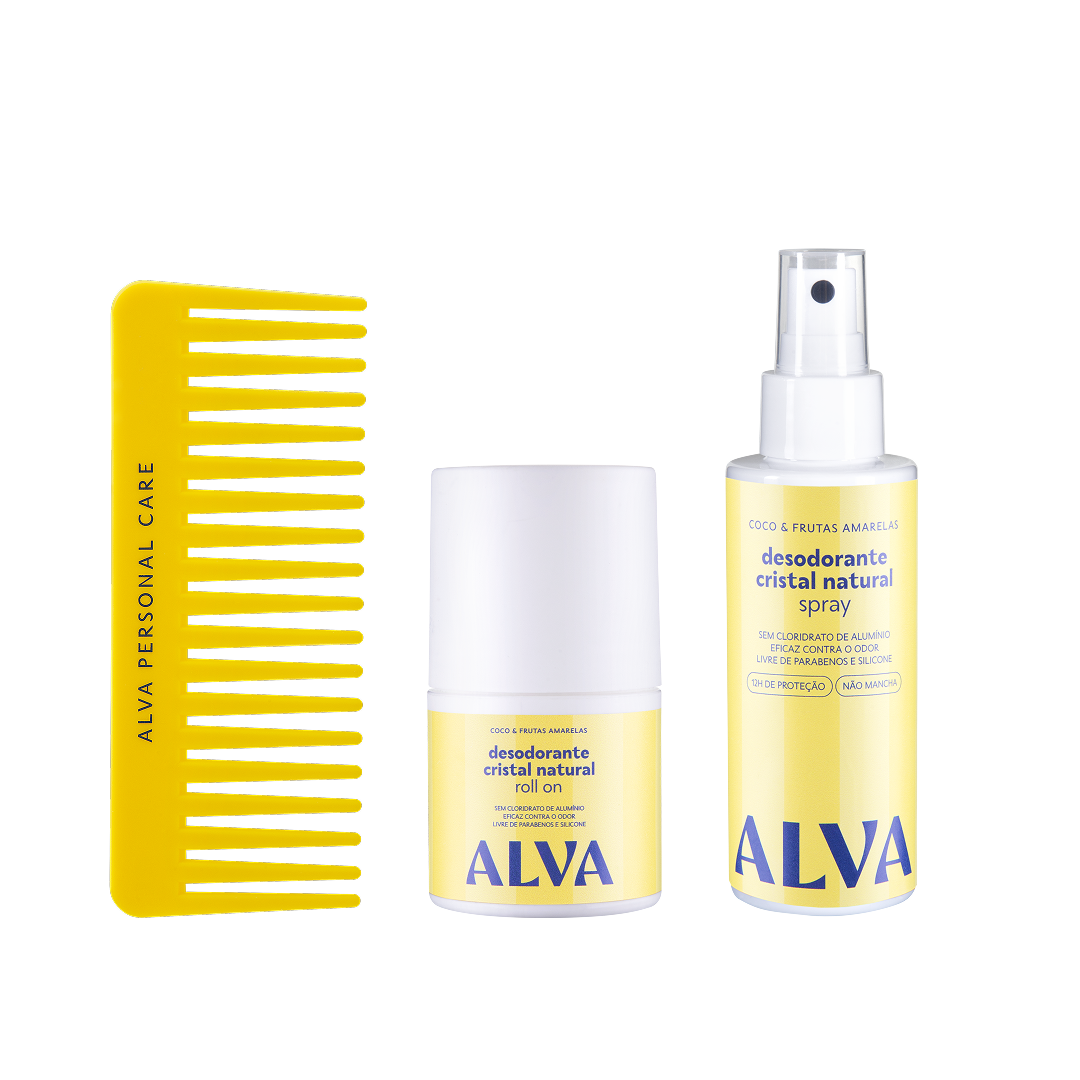 🎁 Kit Desodorantes Coco & Frutas Amarelas - Spray e Roll on (50% off)
