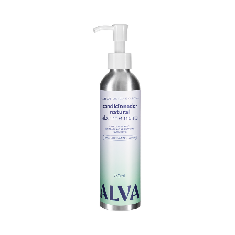 Condicionador Cabelos Mistos e Oleosos - Alecrim e Menta Vegano 250ml Alva