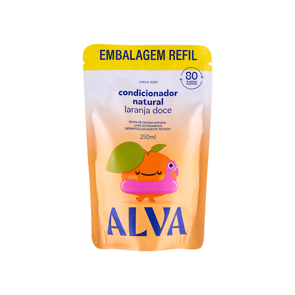 Refil Condicionador Infantil Laranja Doce e Baunilha 250ml Alva