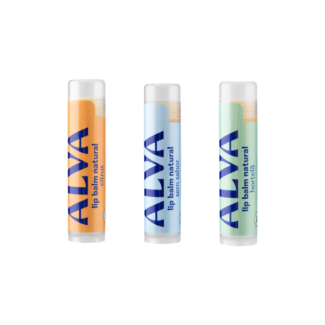 Kit Trio Lip Balm - Hidratação Natural – Alva Personal Care