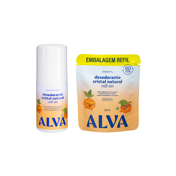 Kit Roll on Infantil Laranja Doce + Refil Alva