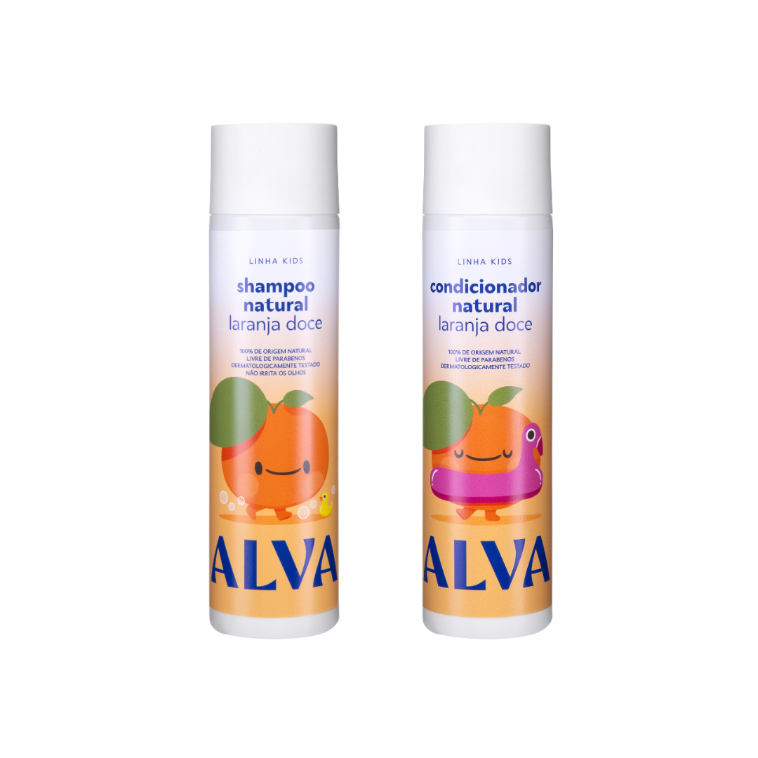 🎁 Kit Cabelos Saudáveis Kids - 1 Shampoo Laranja Doce + 1 Condicionador Laranja Doce (50% off)