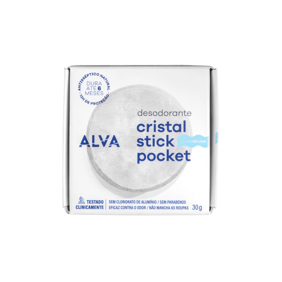 Desodorante Cristal Stick Pocket Vegano 30g Alva