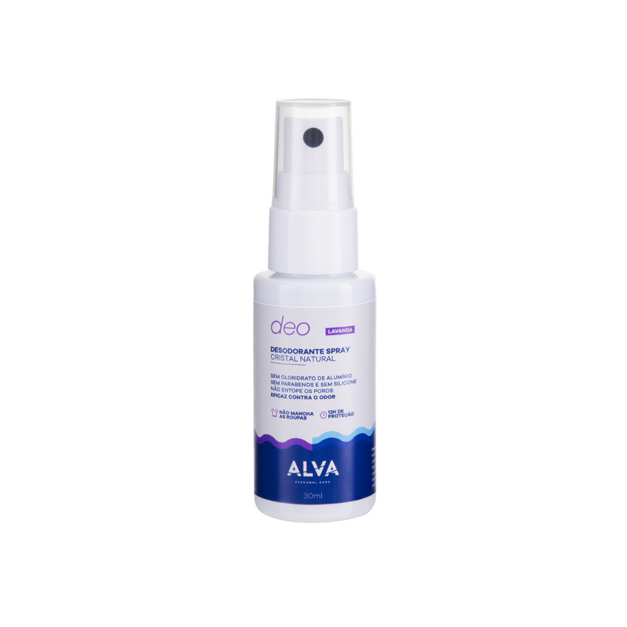 Desodorante Spray Cristal Natural Lavanda Vegano 30ml Alva