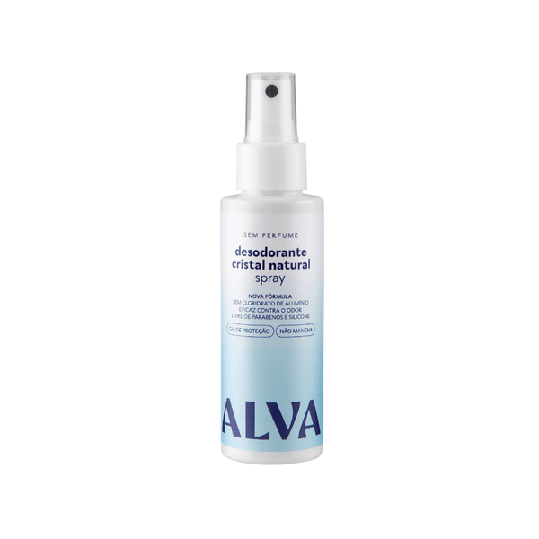 Desodorante Spray Cristal Natural Sem Perfume Vegano 120ml Alva