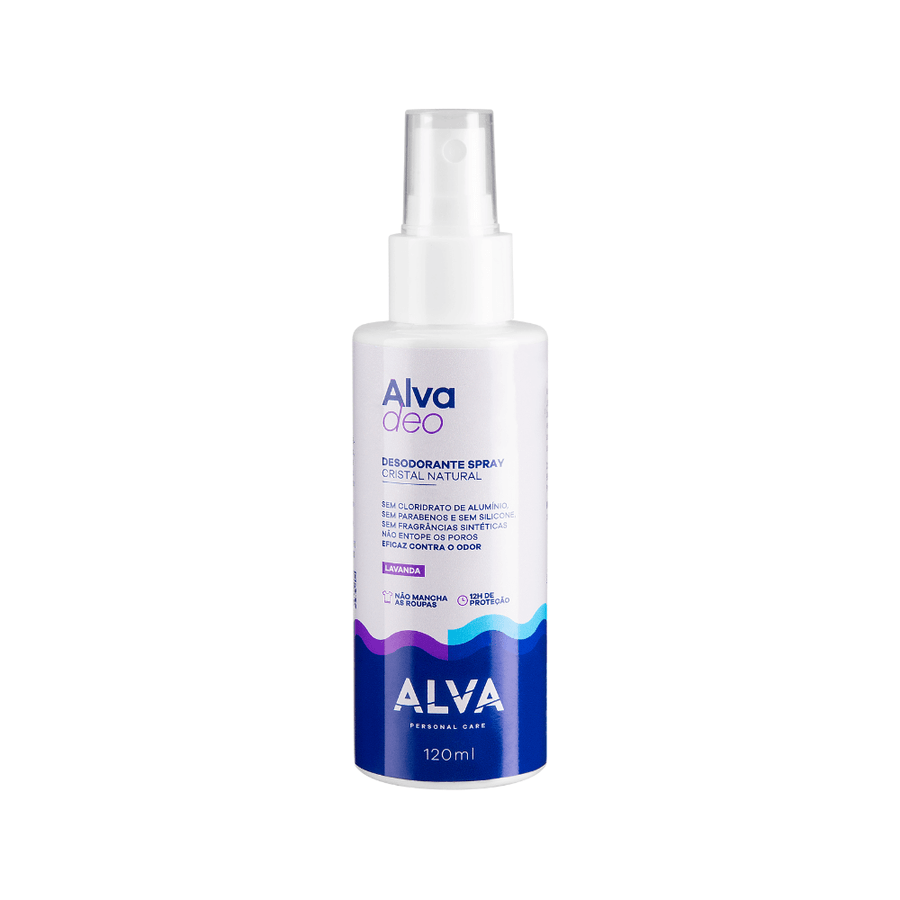 Desodorante Spray Cristal Natural Lavanda Vegano 120ml Alva