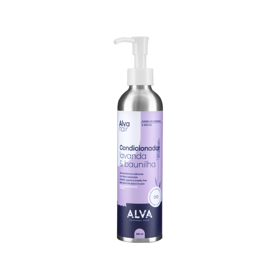 Condicionador Cabelos Normais e Secos - Lavanda e Baunilha Vegano 250ml Alva