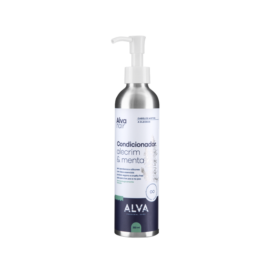 Condicionador Cabelos Mistos e Oleosos - Alecrim e Menta Vegano 250ml Alva