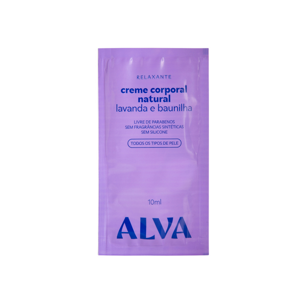 🎁 Sachê Creme Corporal - Lavanda e Baunilha Vegano 10ml Alva (100% off)