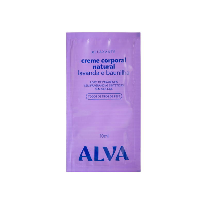 Sachê Creme Corporal - Lavanda e Baunilha Vegano 10ml Alva