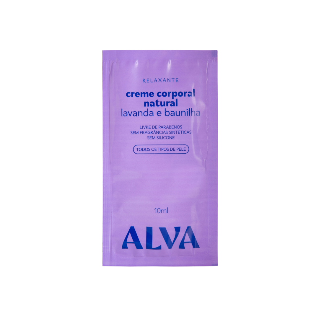 🎁 Sachê Creme Corporal - Lavanda e Baunilha Vegano 10ml Alva (100% off)