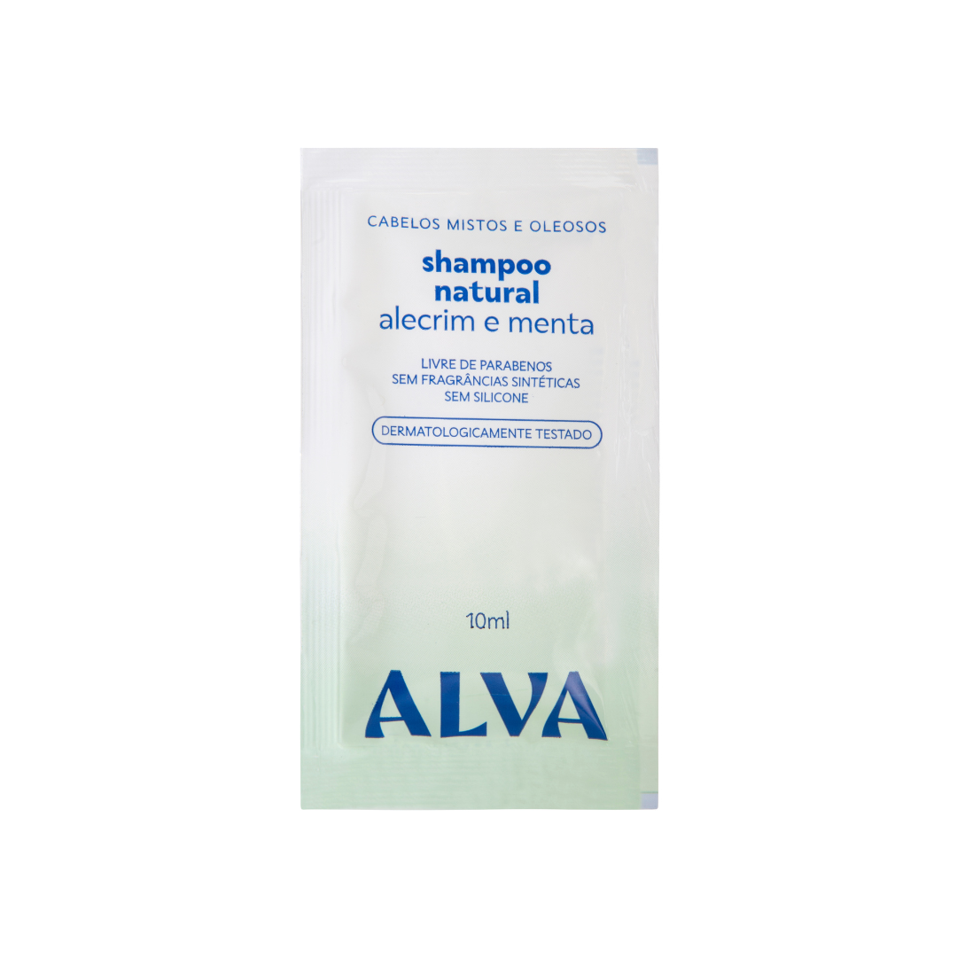 🎁 Sachê Shampoo - Alecrim e Menta Vegano 10ml Alva (100% off)