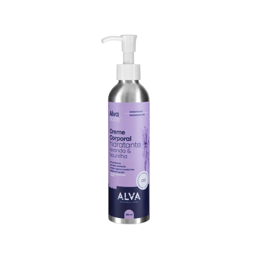 Creme Corporal Hidratante Lavanda e Baunilha Vegano 250ml Alva