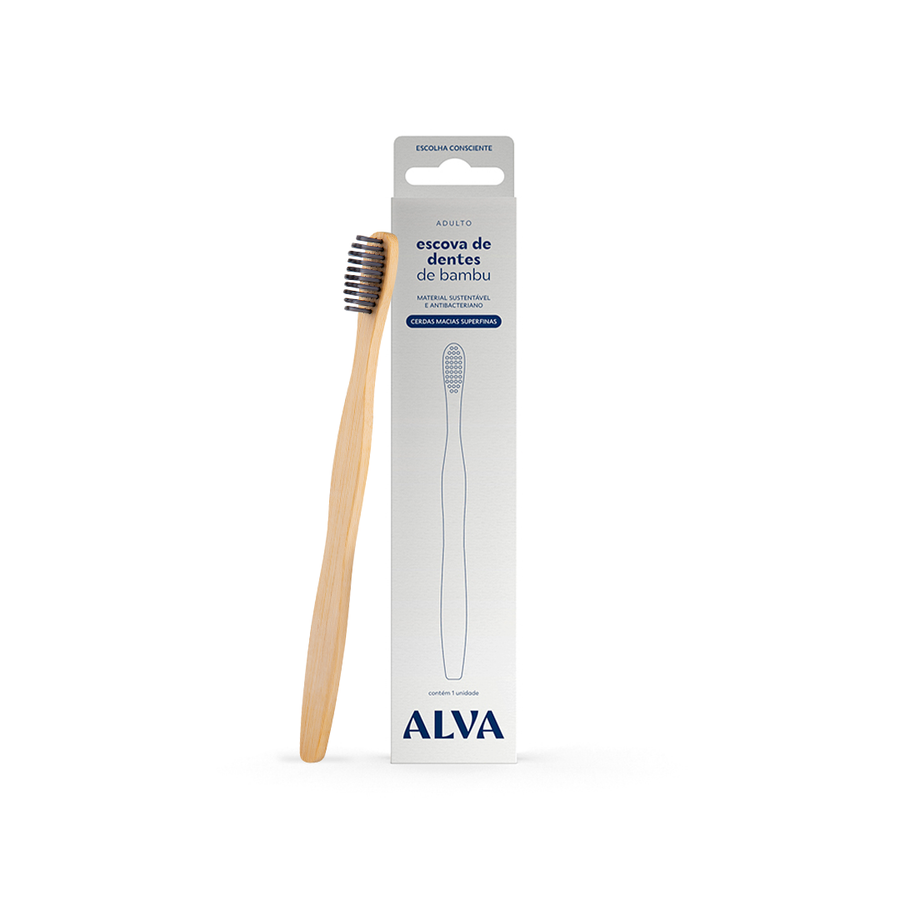 Escova de Dentes Bamboo Adulto Cerdas Super Finas Alva
