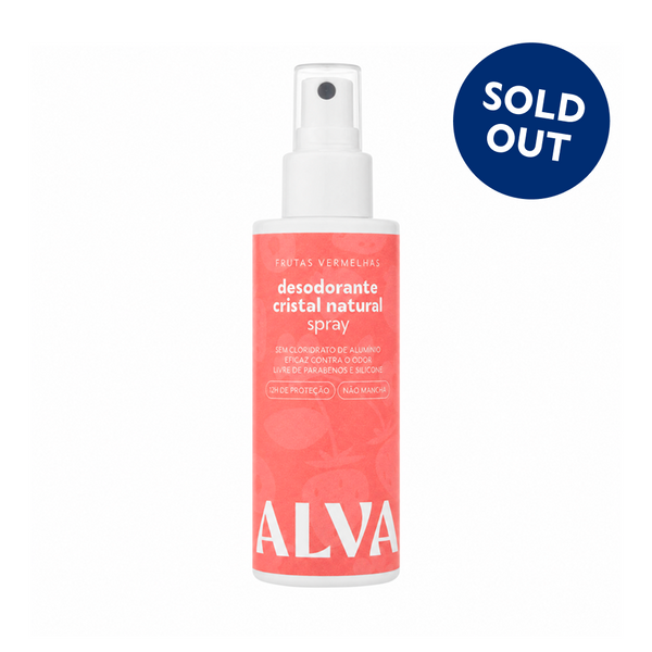 Desodorante Spray Cristal Natural Frutas Vermelhas Vegano 120ml Alva