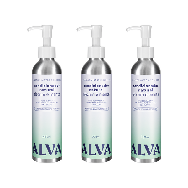 Kit 3 Condicionadores Alecrim e Menta 250ml Alva