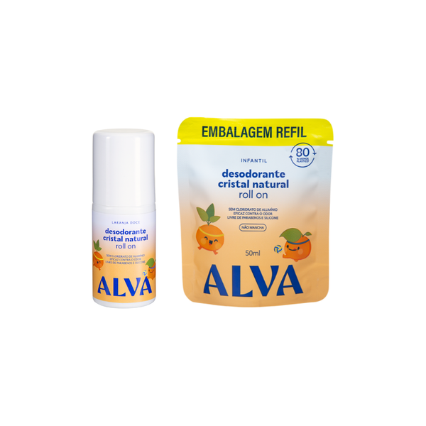 Kit Roll on Infantil Laranja Doce + Refil Alva