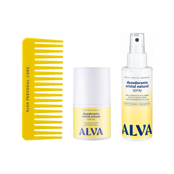 Kit Desodorantes Coco & Frutas Amarelas - Spray e Roll on