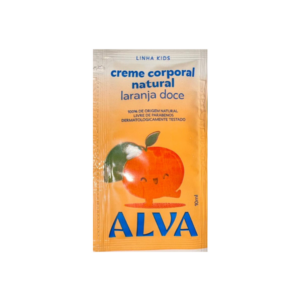 🎁 Sachê Creme Corporal Infantil - Laranja Doce e Baunilha Vegano 10ml Alva (100% off)