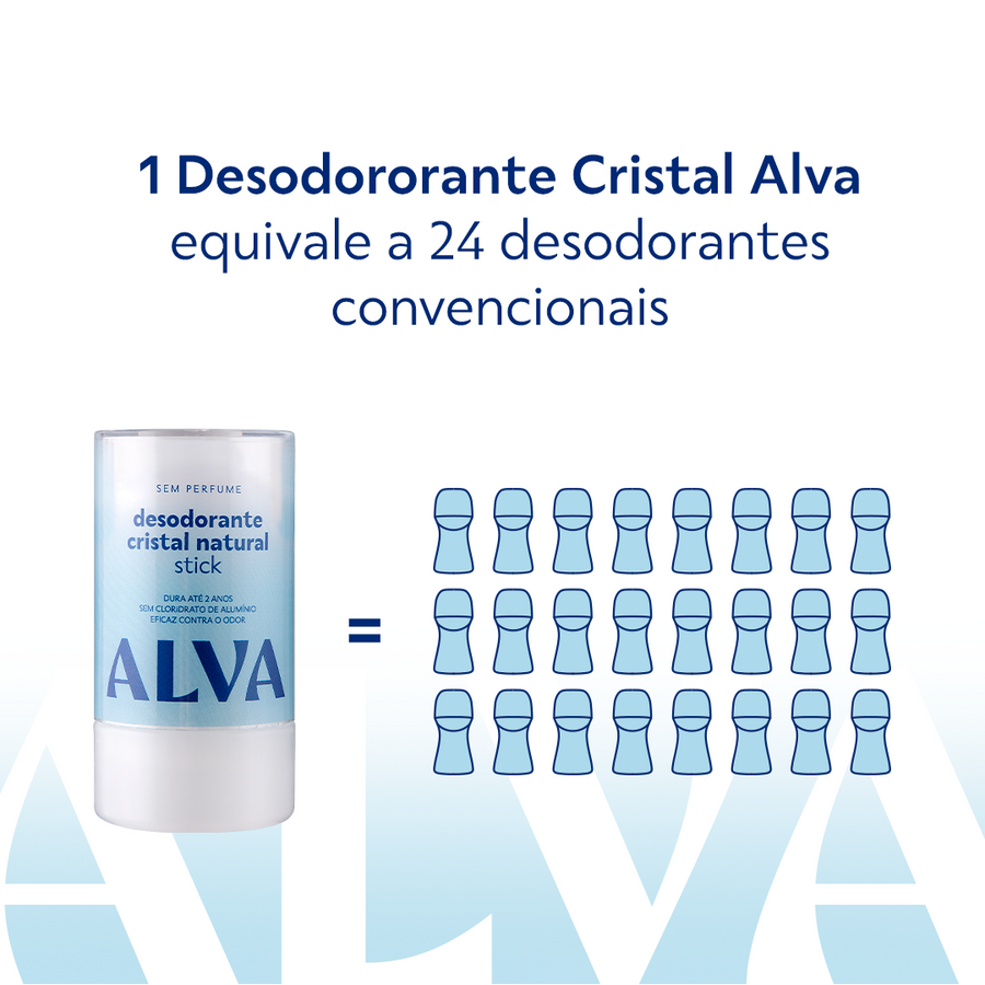 Desodorante Cristal Stick Vegano 120g Alva