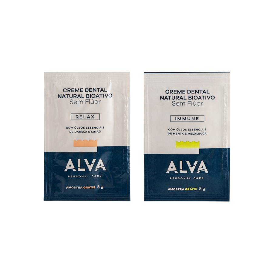 Kit Sachê Duplinha Creme Dental Immune + Creme Dental Relax 10g Alva