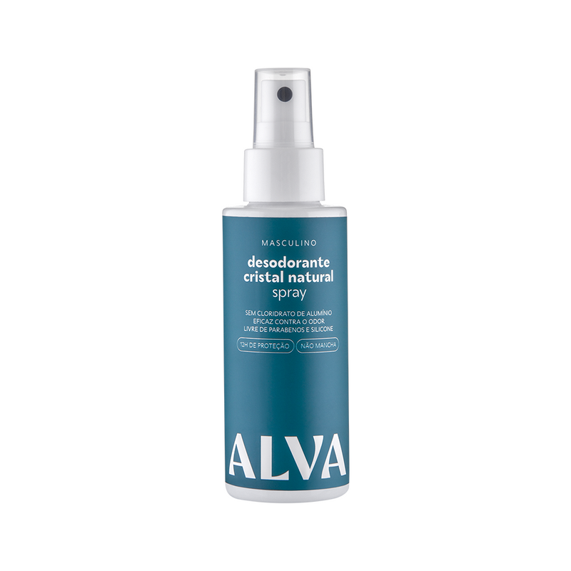 Desdorante Spray Cristal Natural Masculino Vegano 120ml Alva