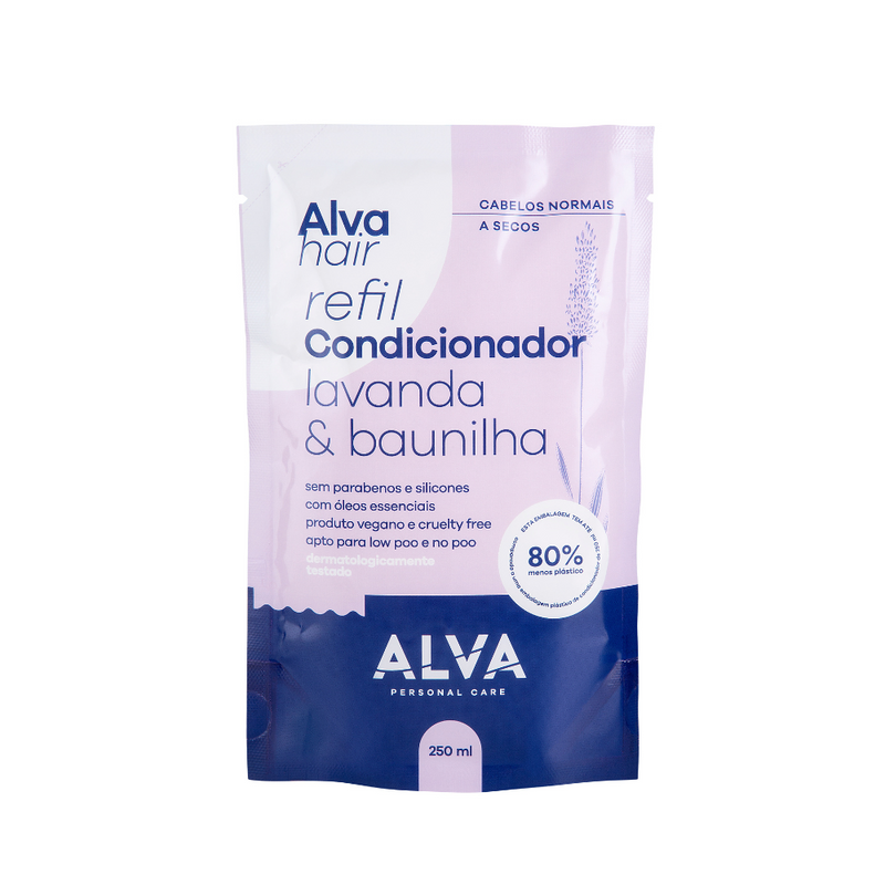 REFIL - Condicionador Cabelos Normais e Secos - Lavanda e Baunilha Vegano 250ml Alva
