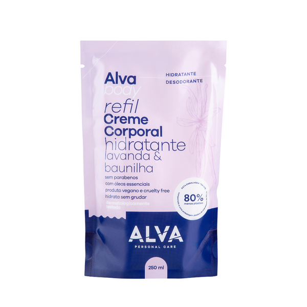 REFIL - Creme Corporal Hidratante Lavanda e Baunilha Vegano 250ml Alva