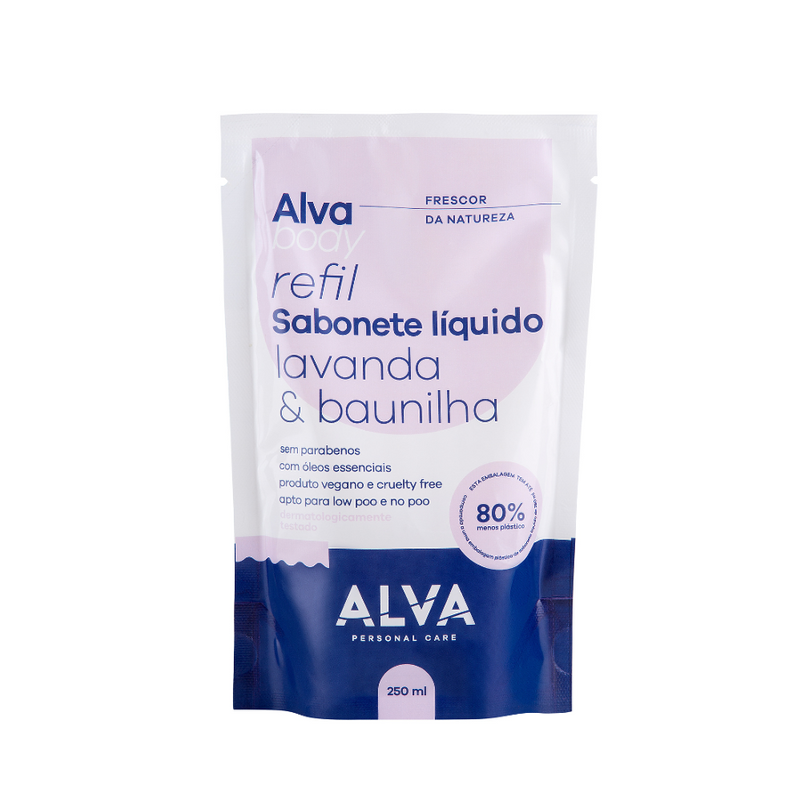 REFIL - Sabonete Líquido Lavanda e Baunilha Vegano 250ml Alva