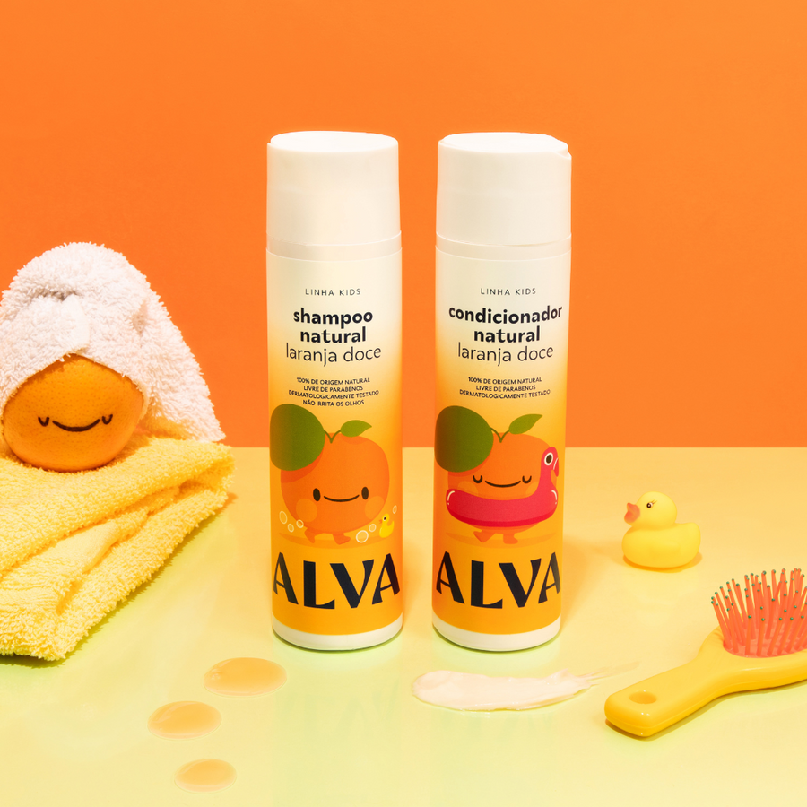 Kit Cabelos Saudáveis Kids - 1 Shampoo Laranja Doce + 1 Condicionador Laranja Doce